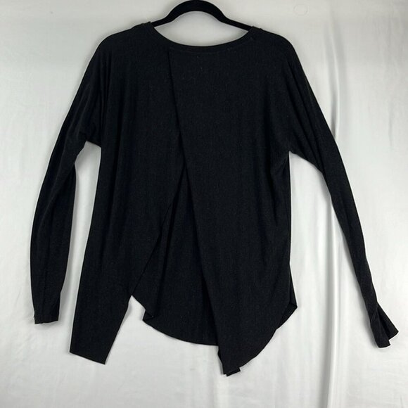 Aritzia Wilfred La Rivière Black Rayon Split Open-Back Long Sleeve Sweater - Picture 8 of 10